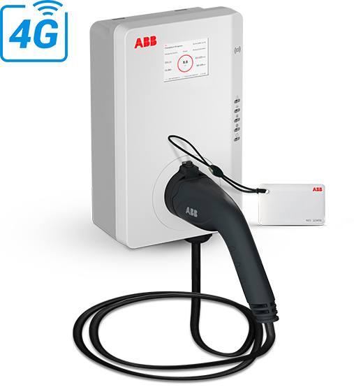 ABB 22kW Terra AC Duvar Tipi - Ekranlı - RFID ve 4G Özellikli